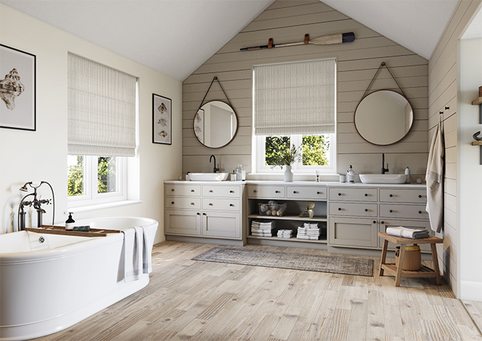 Emily Bond Oscar Stripe, Smoke - Roman Blind - Image 6